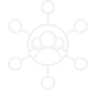 Pictogram van een netwerk met verbonden mensen, symbool voor samenwerking en connectiviteit. Staat voor toegang.